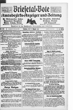 Briesetal-Bote vom 06.08.1933