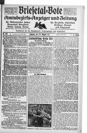 Briesetal-Bote vom 20.08.1933