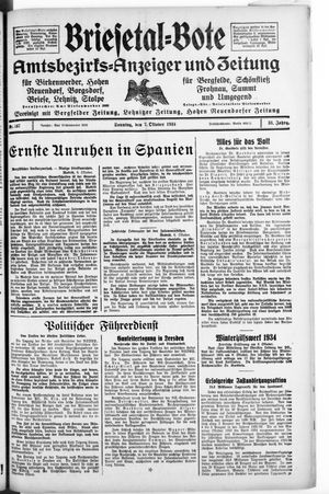 Briesetal-Bote vom 07.10.1934