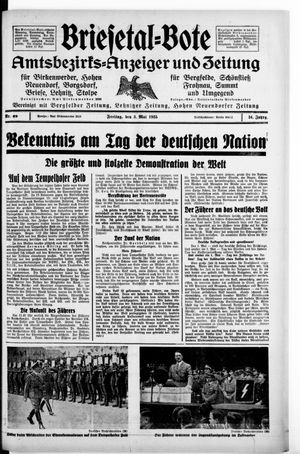 Briesetal-Bote vom 03.05.1935