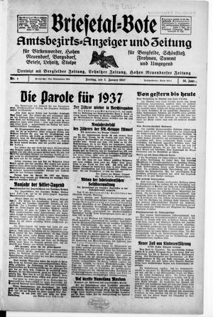 Briesetal-Bote on Jan 1, 1937