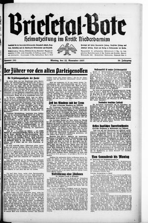 Briesetal-Bote vom 22.11.1937