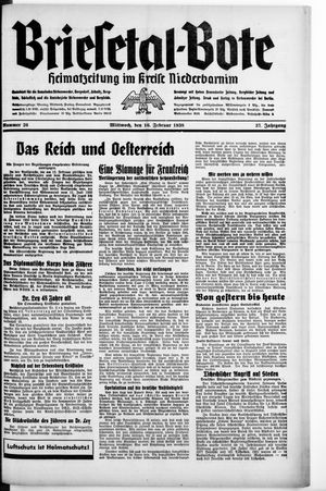 Briesetal-Bote vom 16.02.1938