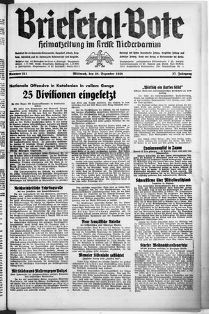 Briesetal-Bote vom 28.12.1938