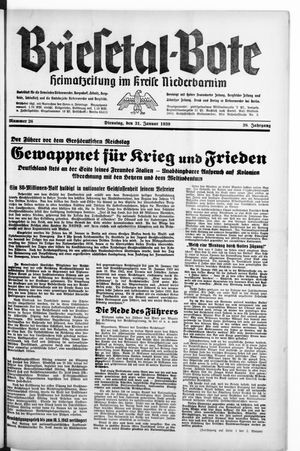 Briesetal-Bote on Jan 31, 1939