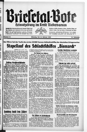 Briesetal-Bote vom 14.02.1939