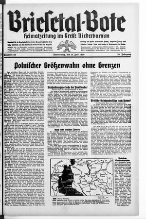 Briesetal-Bote vom 13.07.1939