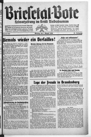Briesetal-Bote vom 07.08.1939