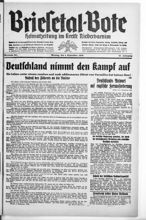 Briesetal-Bote on Sep 4, 1939