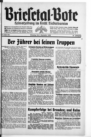 Briesetal-Bote vom 05.09.1939