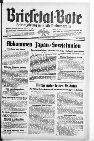 Briesetal-Bote vom 16.09.1939