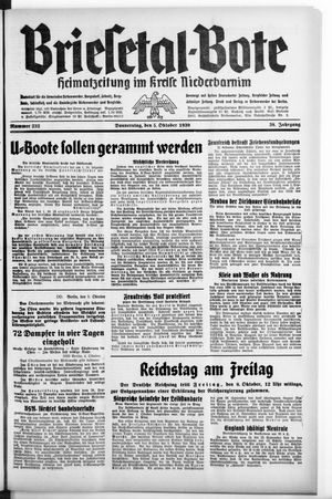 Briesetal-Bote vom 05.10.1939