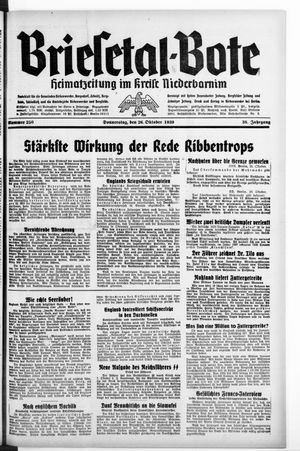 Briesetal-Bote vom 26.10.1939