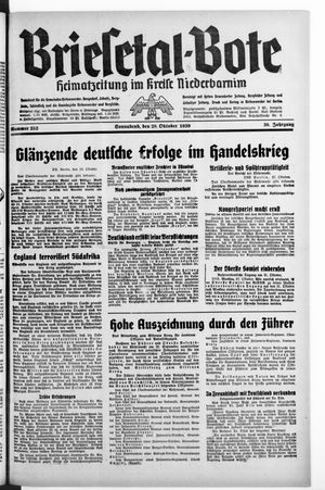 Briesetal-Bote vom 28.10.1939