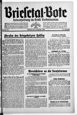 Briesetal-Bote vom 08.11.1939