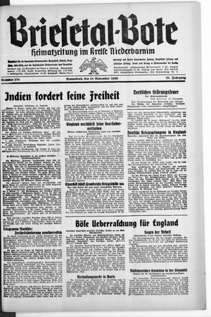 Briesetal-Bote vom 18.11.1939