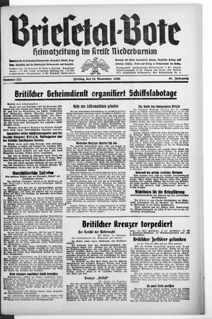 Briesetal-Bote vom 24.11.1939