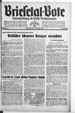 Briesetal-Bote vom 29.11.1939