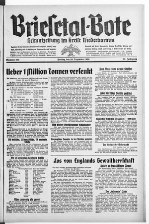 Briesetal-Bote vom 29.12.1939
