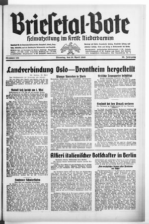 Briesetal-Bote vom 30.04.1940
