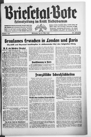 Briesetal-Bote vom 29.05.1940