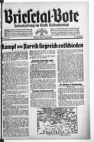Briesetal-Bote vom 10.06.1940
