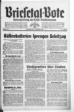 Briesetal-Bote vom 11.09.1940