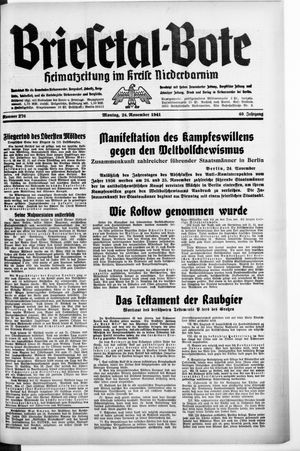 Briesetal-Bote vom 24.11.1941