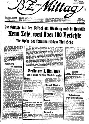 BZ am Mittag on May 2, 1929