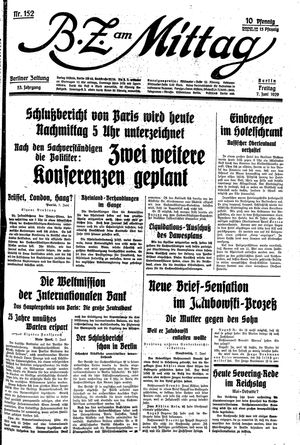 BZ am Mittag on Jun 7, 1929