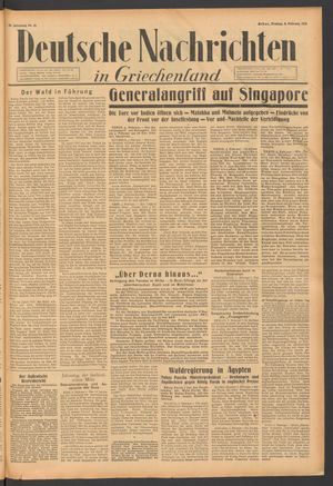 Deutsche Nachrichten in Griechenland vom 06.02.1942