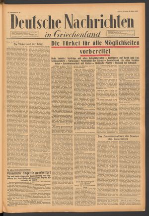 Deutsche Nachrichten in Griechenland vom 20.03.1942