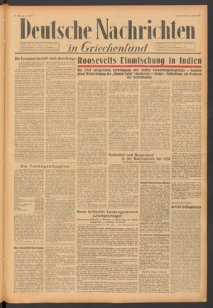 Deutsche Nachrichten in Griechenland vom 24.04.1942