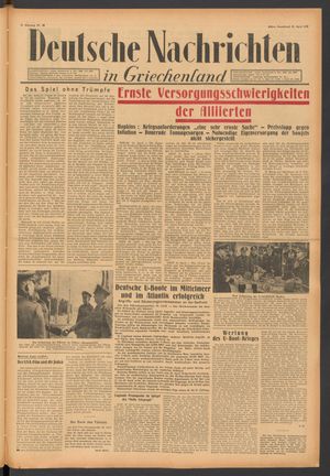 Deutsche Nachrichten in Griechenland vom 25.04.1942