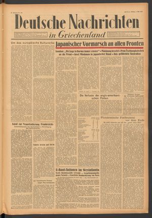 Deutsche Nachrichten in Griechenland vom 01.05.1942