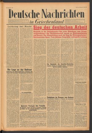 Deutsche Nachrichten in Griechenland vom 22.05.1942