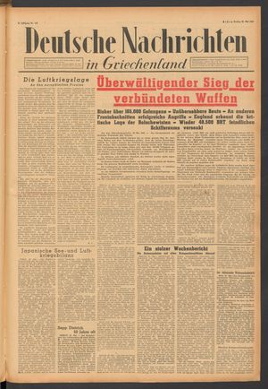 Deutsche Nachrichten in Griechenland vom 29.05.1942