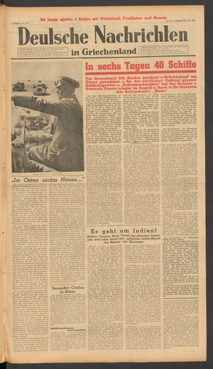 Deutsche Nachrichten in Griechenland vom 14.06.1942