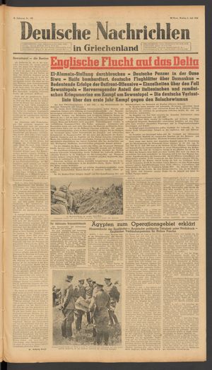 Deutsche Nachrichten in Griechenland vom 03.07.1942