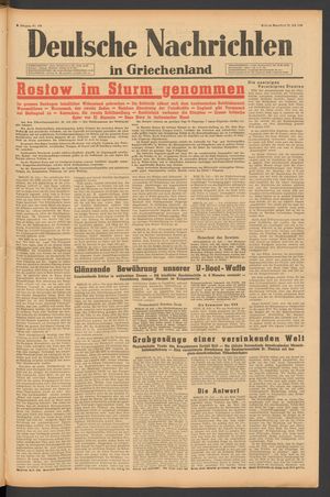 Deutsche Nachrichten in Griechenland vom 25.07.1942