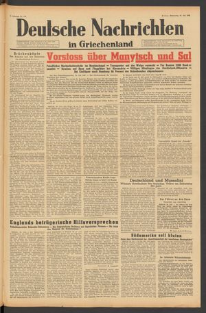 Deutsche Nachrichten in Griechenland vom 30.07.1942