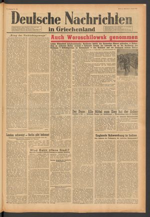 Deutsche Nachrichten in Griechenland vom 05.08.1942