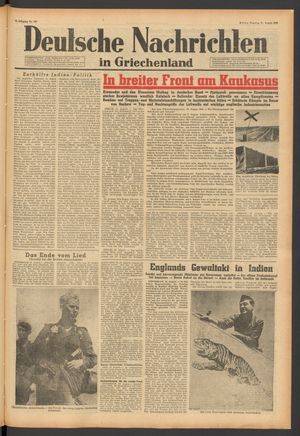 Deutsche Nachrichten in Griechenland vom 11.08.1942