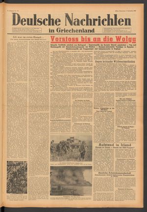 Deutsche Nachrichten in Griechenland vom 03.09.1942