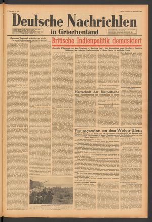 Deutsche Nachrichten in Griechenland vom 12.09.1942