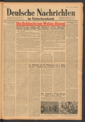 Deutsche Nachrichten in Griechenland vom 17.09.1942