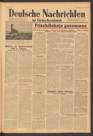 Deutsche Nachrichten in Griechenland vom 25.09.1942