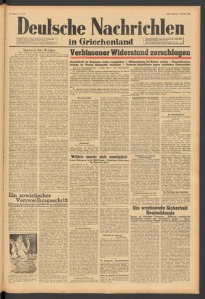 Deutsche Nachrichten in Griechenland vom 09.10.1942
