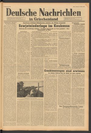 Deutsche Nachrichten in Griechenland vom 13.10.1942
