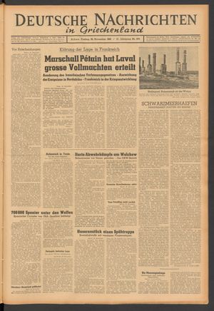 Deutsche Nachrichten in Griechenland on Nov 20, 1942